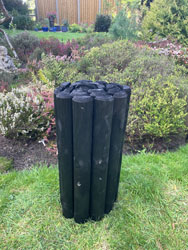 Log Roll Wooden Garden Border Black 500mm High