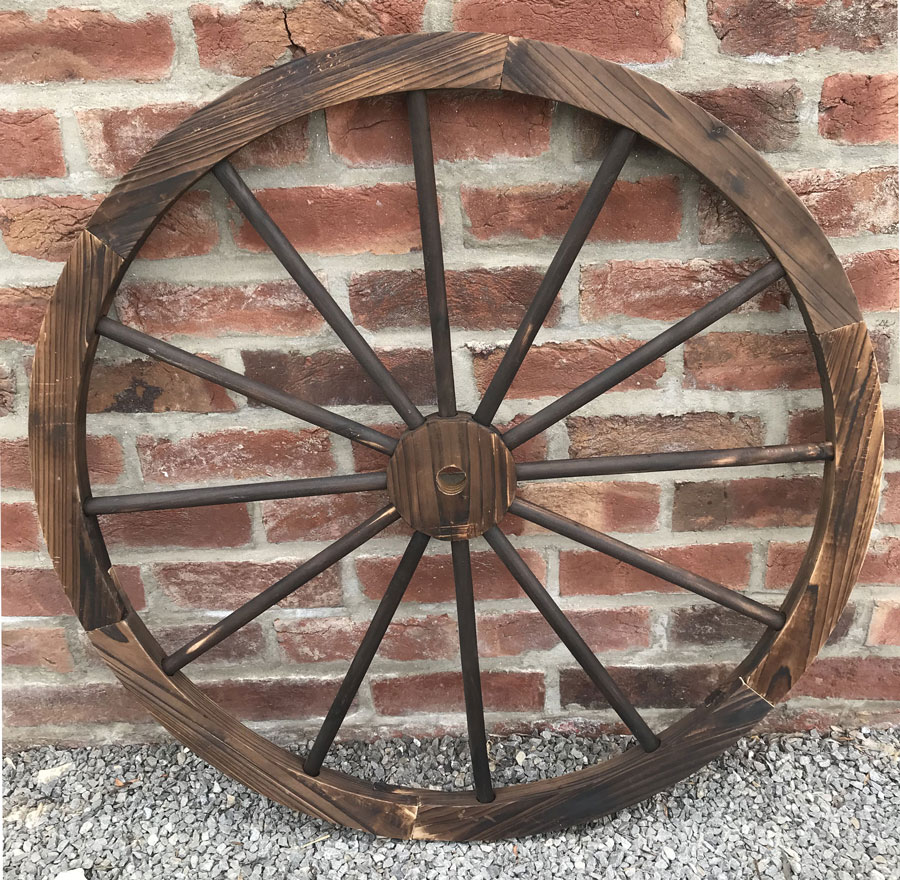 90cm Ornamental Wooden Cart Wheel