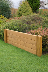 Wooden Flower Bed & Lawn Edging Timber Garden Border Panel 4 Board 90cm Long