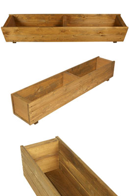 Wooden Rectangular Garden Planter Extra Long Brown