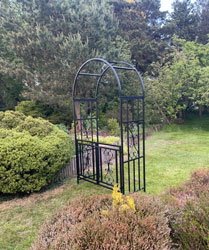 Garden Black Arch with Gates Archway