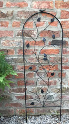 Garden Trellis Country Birds Leaves Design Black 120cm