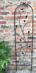 Garden Trellis Country Birds Leaves Design Black 160cm