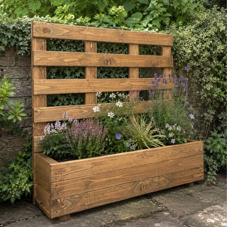 Wooden Planter with Trellis - Extra Large