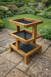Three Tier Wooden Ground Bird Feeder