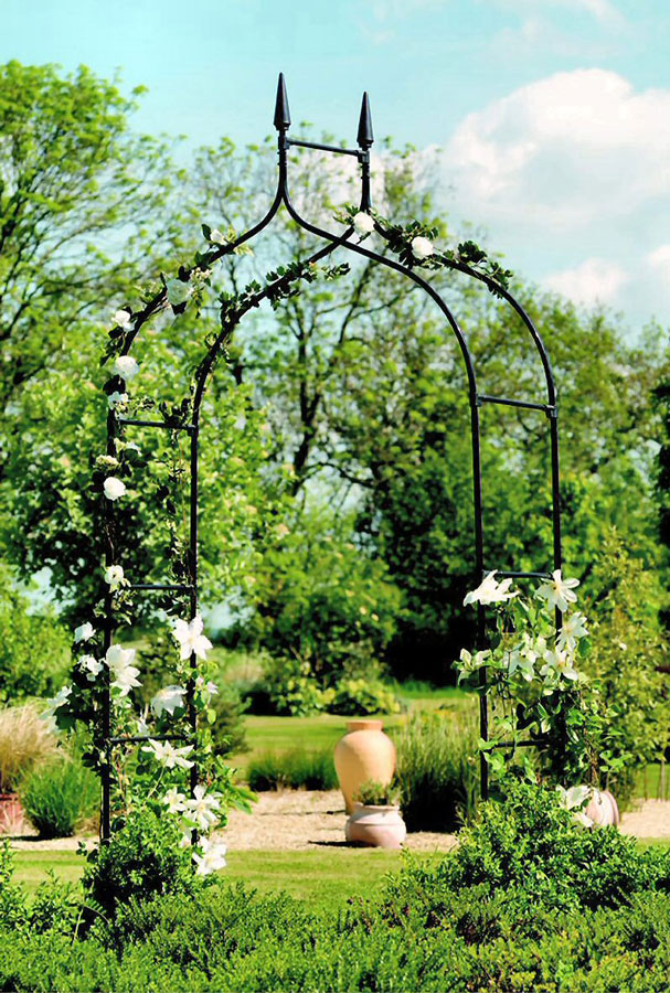 UK Garden Supplies Black Metal Gothic Garden Arch