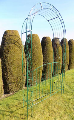 Ornate Green Garden arch with Gates.