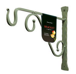 Green Metal Hanging Basket Wall Bracket - 30cm