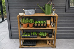 Wooden Greenhouse Shelving 4 Tier Garden Staging