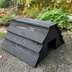 Handcrafted Garden Hedgehog House Wooden Black