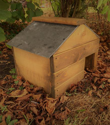 Wooden Hedgehog House Slate Roof