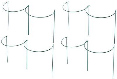 Set of 8 x 90cm x 52cm Large Green Metal Plant Support Hoops