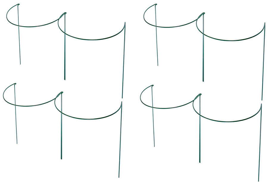 Set of 8 x 90cm x 52cm Large Green Metal Plant Support Hoops