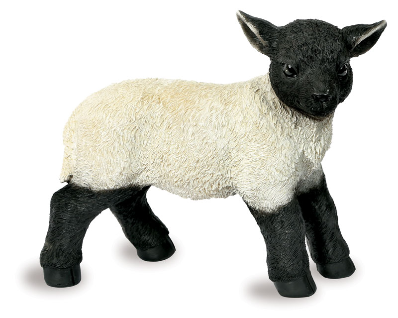 Small Black and White Lamb Standing Ornament