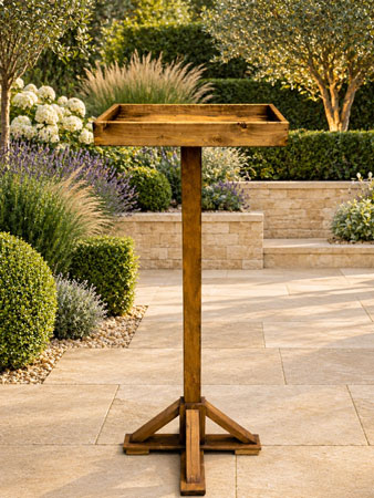 Spacious Wooden Wild Bird Feeding Table with Stable Freestanding Base