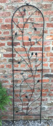 Garden Trellis Country Birds Leaves Design Black 200cm