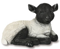 Small Black and White Lamb Garden Ornament