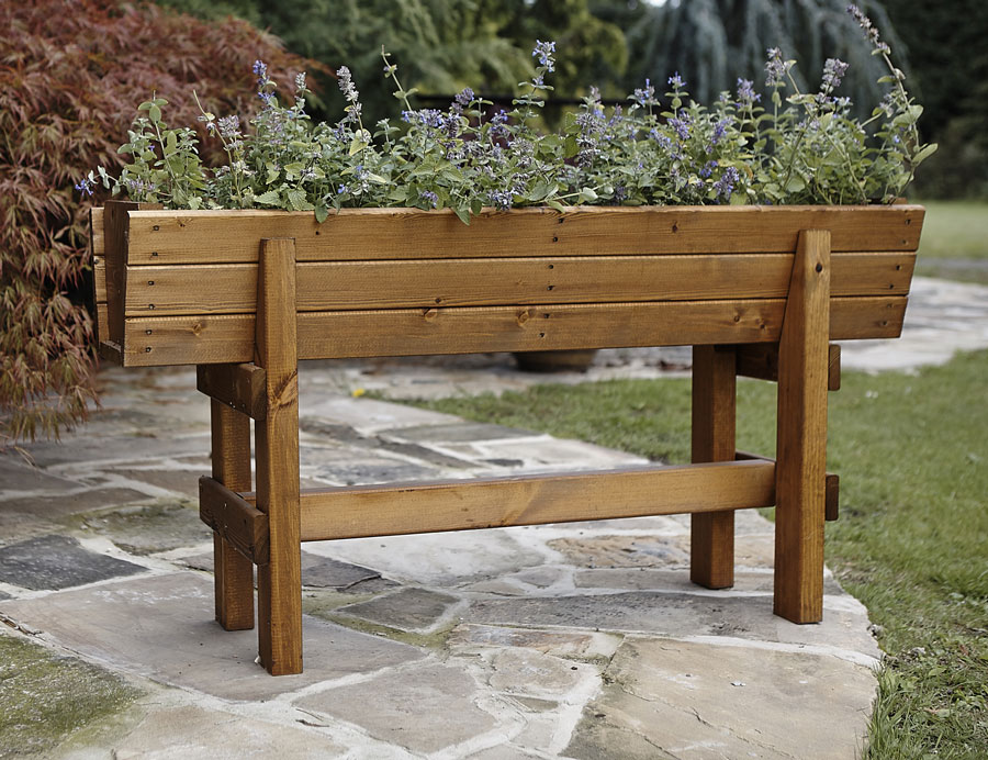 Wooden Planter On Legs