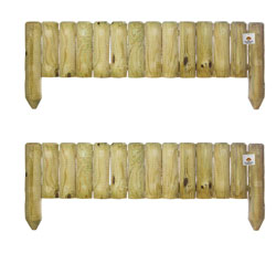Picket  Log Roll Panel  Fence 23cm Set of 2