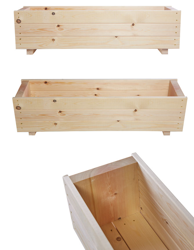 Wooden Rectangular Garden Planter Extra Deep Untreated