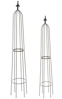 Black Metal Obelisks 2Pcs