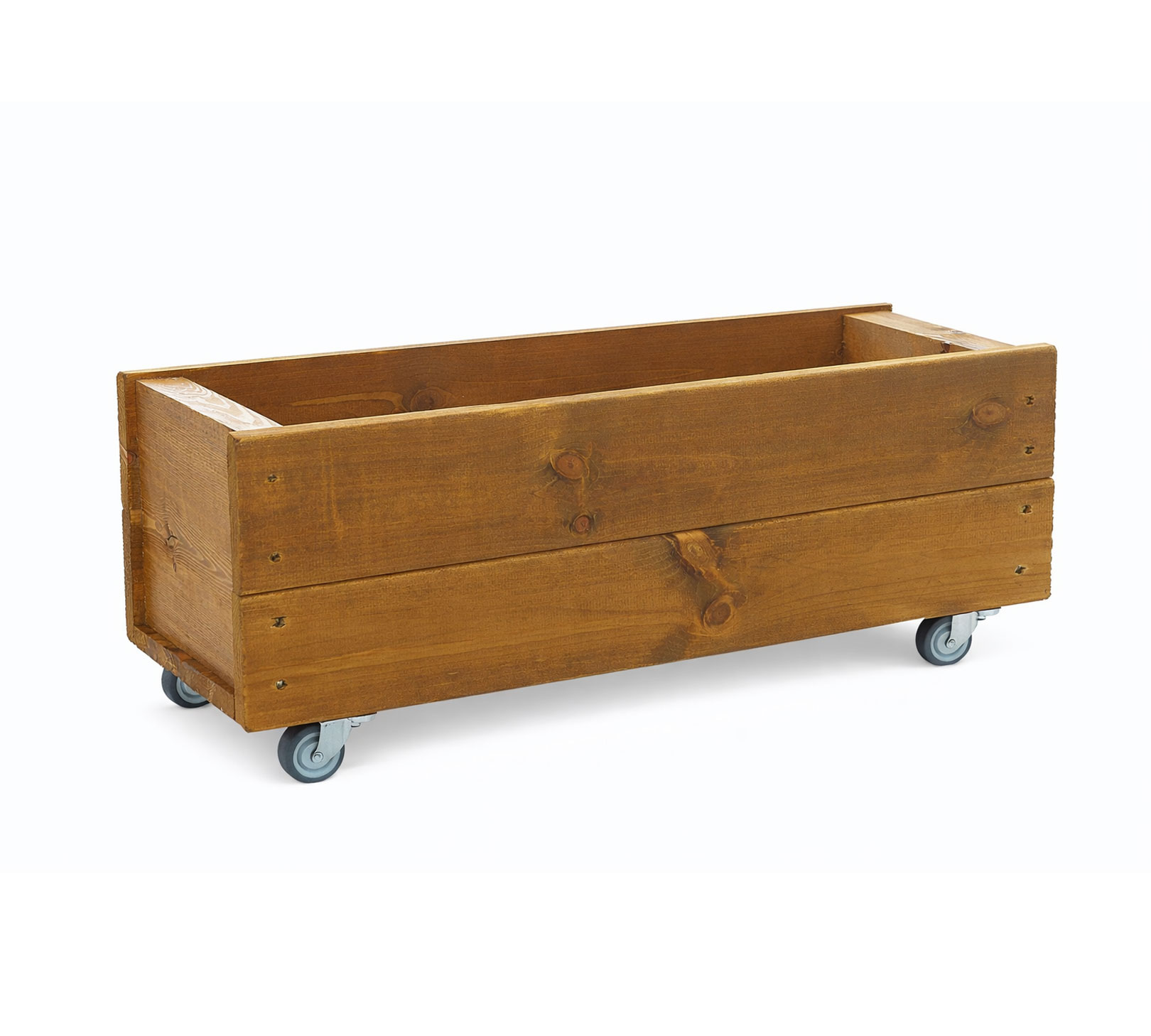 Wheeled Patio Wooden Planter Fully Assembled 60cm
