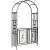 Verdigris Metal Garden Arch With Gates - view 1