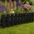 Black Wooden Garden Picket Fence 100cm Lawn Edging Border 28cm High - view 1