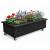 Portable Wooden Plant Black Box on Wheels - view 1