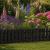 Black Wooden Picket Fence 100cm Garden Border Lawn Edging 39cm High - view 2