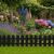 Black Wooden Picket Fence 100cm Garden Border Lawn Edging 39cm High - view 1