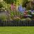 Black Wooden Garden Picket Fence 100cm Lawn Edging Border 28cm High - view 2