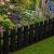 Black Wooden Picket Fence 100cm Garden Border Lawn Edging 39cm High - view 3