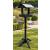 Black Wooden Bird Table Natural Slate Roof Feeding Station & Bird Bath - view 1