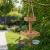 Wooden Hanging Garden Bird Table with Water Dish and Mesh Station Feeders - view 1