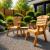 Wooden Patio Furniture with 2 Chairs & Coffee Table - view 3