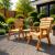 Wooden Patio Furniture with 2 Chairs & Coffee Table - view 1