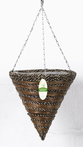 Sisal Rope & Fern Hanging Basket Cone