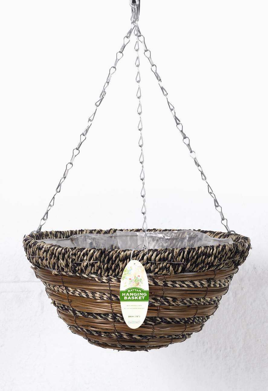 Black Seagrass & Grass Hanging Basket