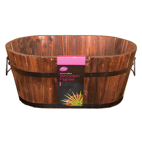 Oval Wood Planter 