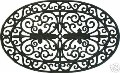 Oval cast iron door mat