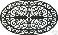 Oval cast iron door mat