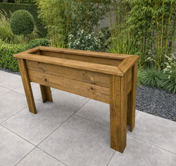 Raised Wooden Garden Planter Box Long Rectangular