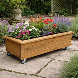Garden Flower Planter with wheeled Castors