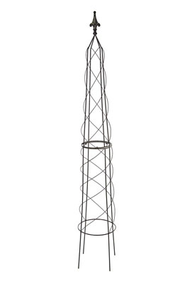 Large Spire Garden Obelisk Black 200cm