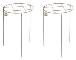Rusty Metal Round Grid Supports 2 Pcs