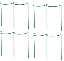 Set of 8 x 45cm x 30cm Green Metal Plant Support Hoops