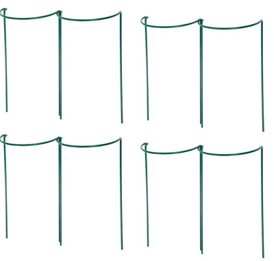 Set of 8 x 35cm x 20cm Green Metal Plant Support Hoops