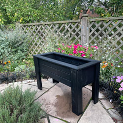 Raised Garden Bed Wooden Planter Black 85cm