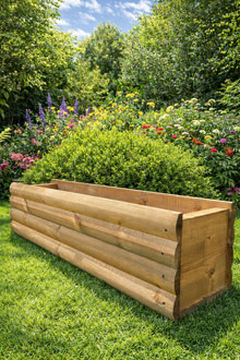 Lodge Wooden Plant Container Tan 90cm